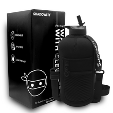 Load image into Gallery viewer, Half Gallon Water Bottle with Straw and Storage Sleeve 2.2L | Big Hydro Reusable Sport and Gym Jug (74 Ounce) | BPA Free - Plastic