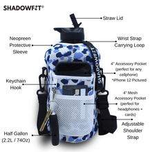 Load image into Gallery viewer, Half Gallon Water Bottle with Straw and Storage Sleeve 2.2L | Big Hydro Reusable Sport and Gym Jug (74 Ounce) | BPA Free - Plastic