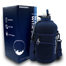 Load image into Gallery viewer, Half Gallon Water Bottle with Straw and Storage Sleeve 2.2L | Big Hydro Reusable Sport and Gym Jug (74 Ounce) | BPA Free - Plastic