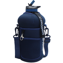 Load image into Gallery viewer, Half Gallon Water Bottle with Straw and Storage Sleeve 2.2L | Big Hydro Reusable Sport and Gym Jug (74 Ounce) | BPA Free - Plastic