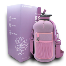 Load image into Gallery viewer, Half Gallon Water Bottle with Straw and Storage Sleeve 2.2L | Big Hydro Reusable Sport and Gym Jug (74 Ounce) | BPA Free - Plastic